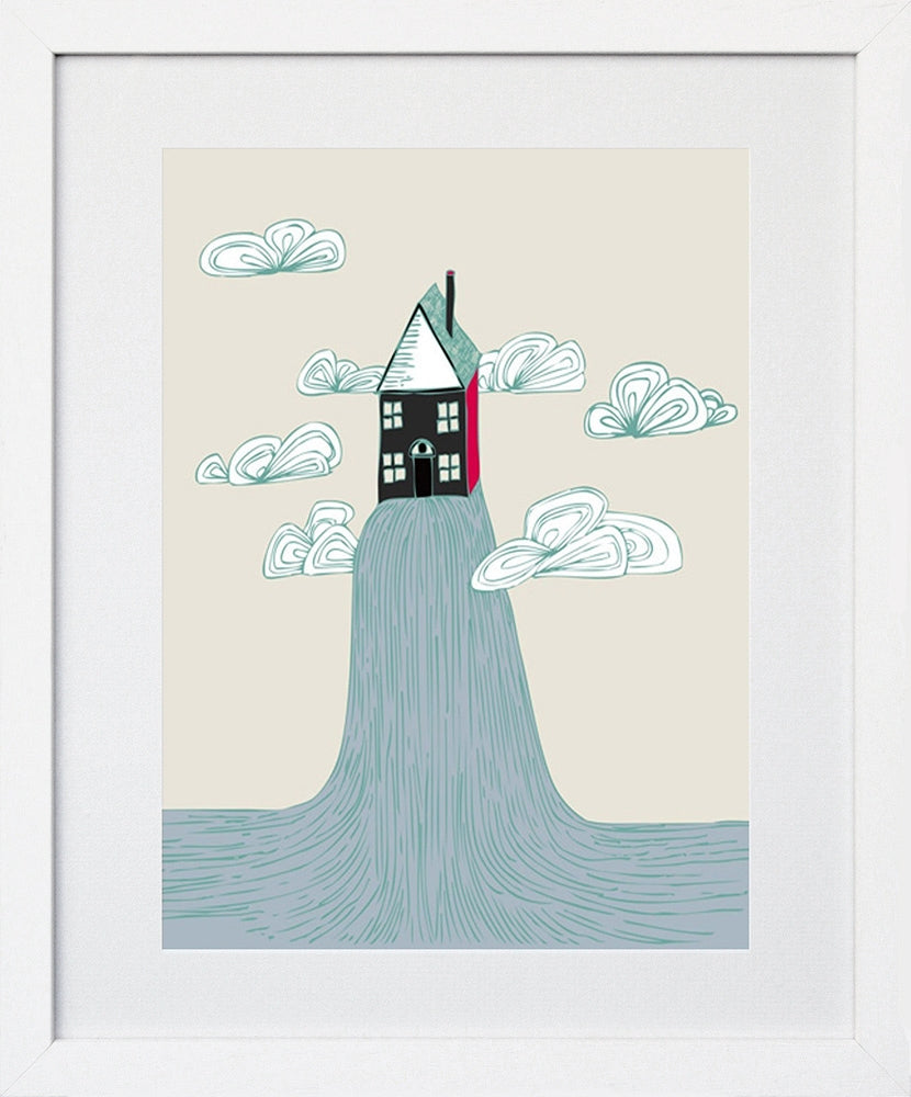 Little House On The Hill-18 x 25 Frame White