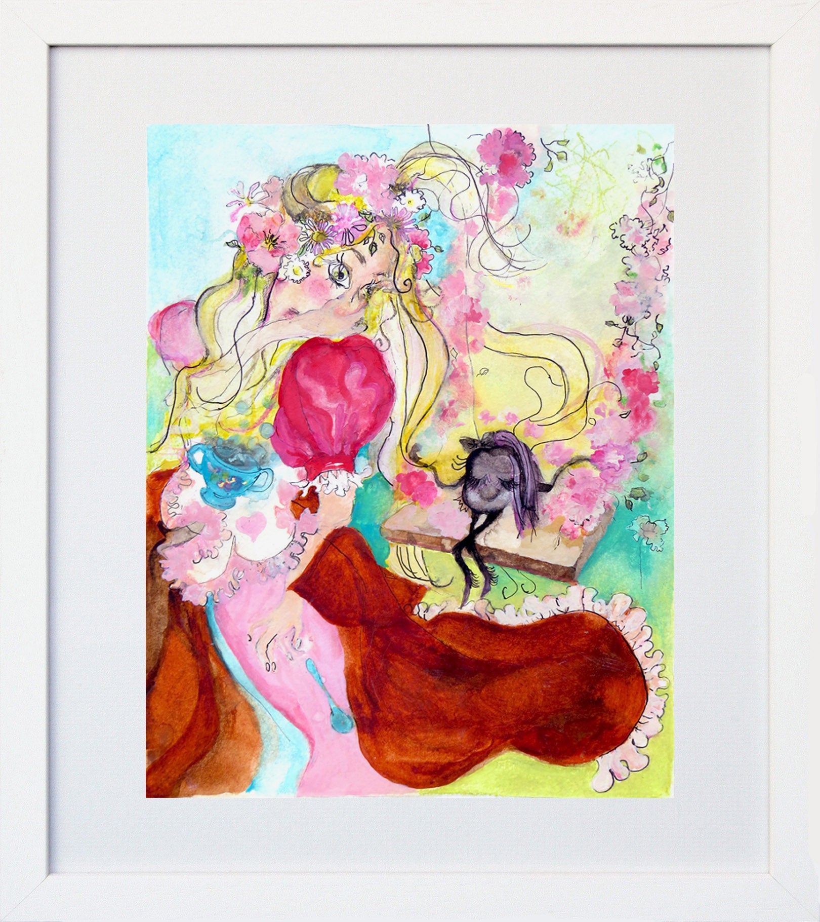 Little Miss Muffet II White Frame