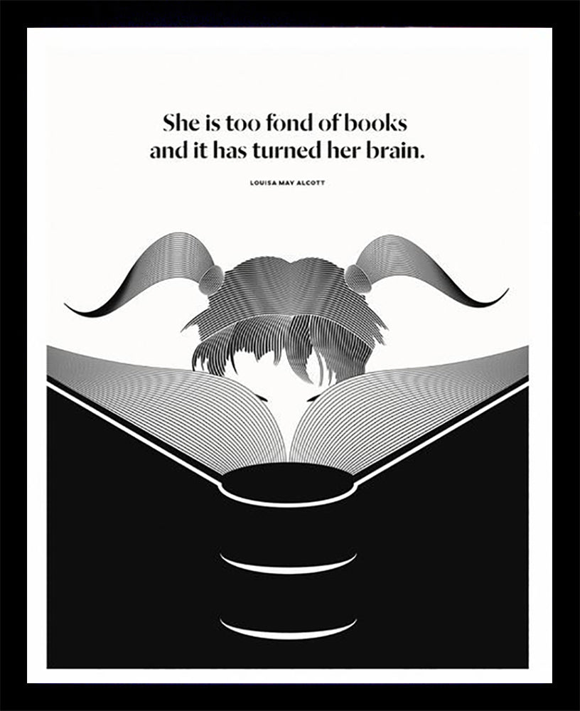Louisa May Alcott - Books Black Box Frame