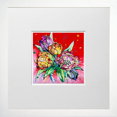 Print Open Edition Floral - Love-12 x 12-Small Flat White Frame