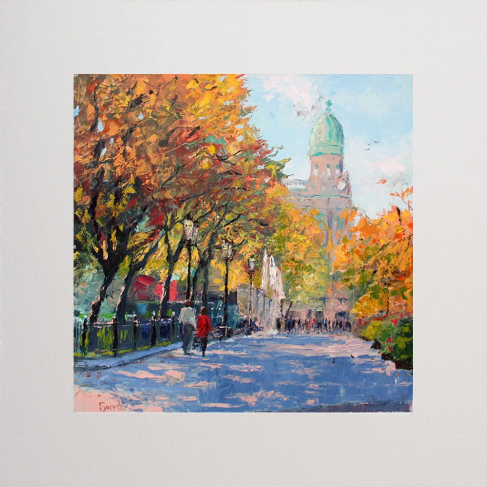 Lovers Stroll Donegal Square Belfast 17.5 x 17.5 Unframed