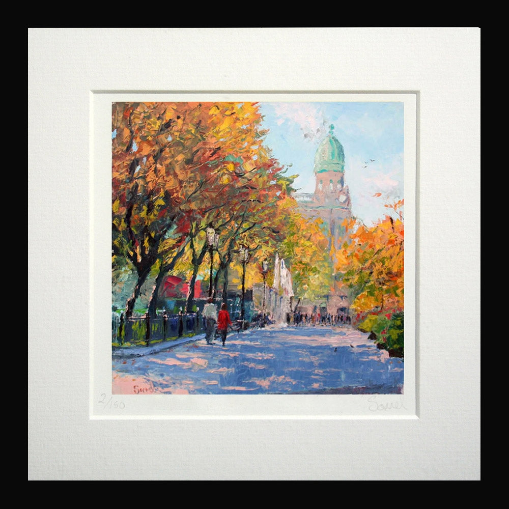 Lovers Stroll Donegal Square Belfast 14.5 x 14.5 Framed