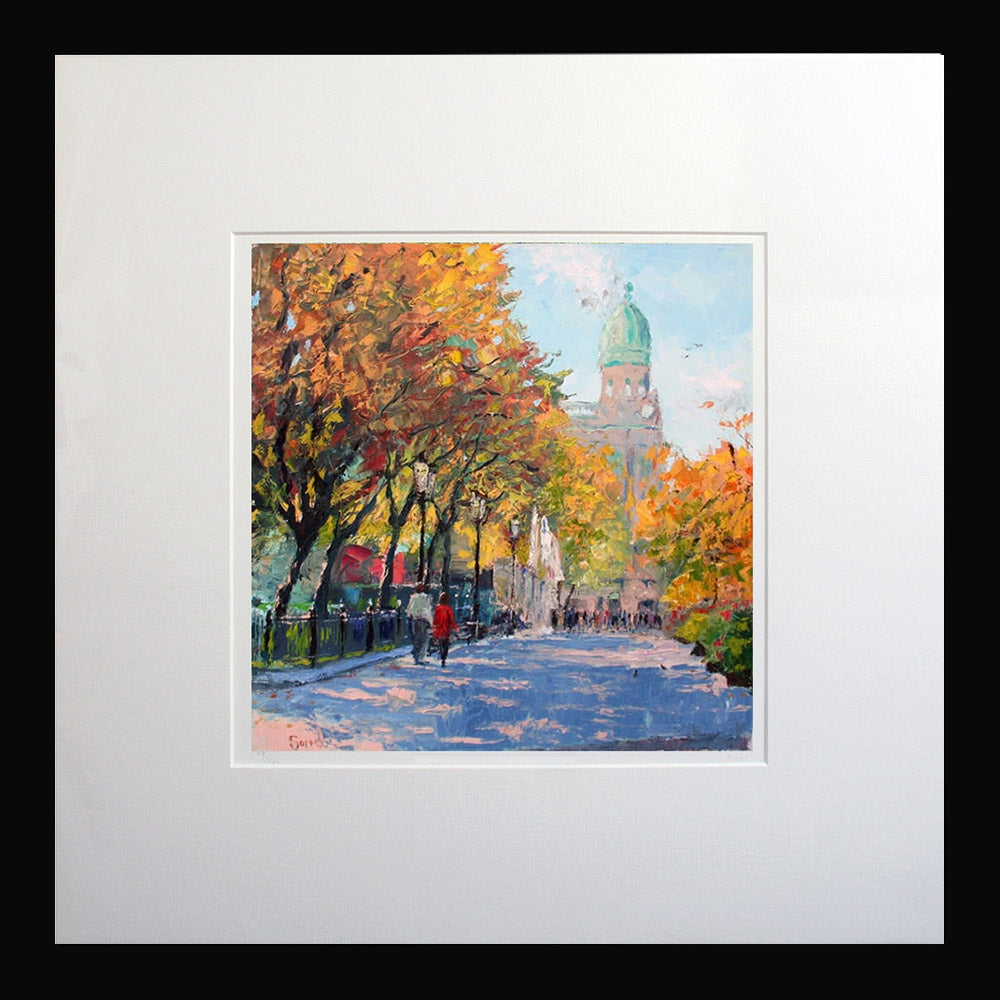 Lovers Stroll Donegal Square Belfast 26.5 x 26.5 Framed