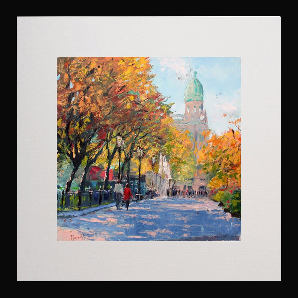 Lovers Stroll Donegal Square Belfast 17.5 x 17.5 Framed