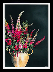 Lupins-33 x 55.5-Black Box Frame (No Mount)