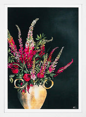 Lupins-33 x 55.5-White Box Frame (No Mount)