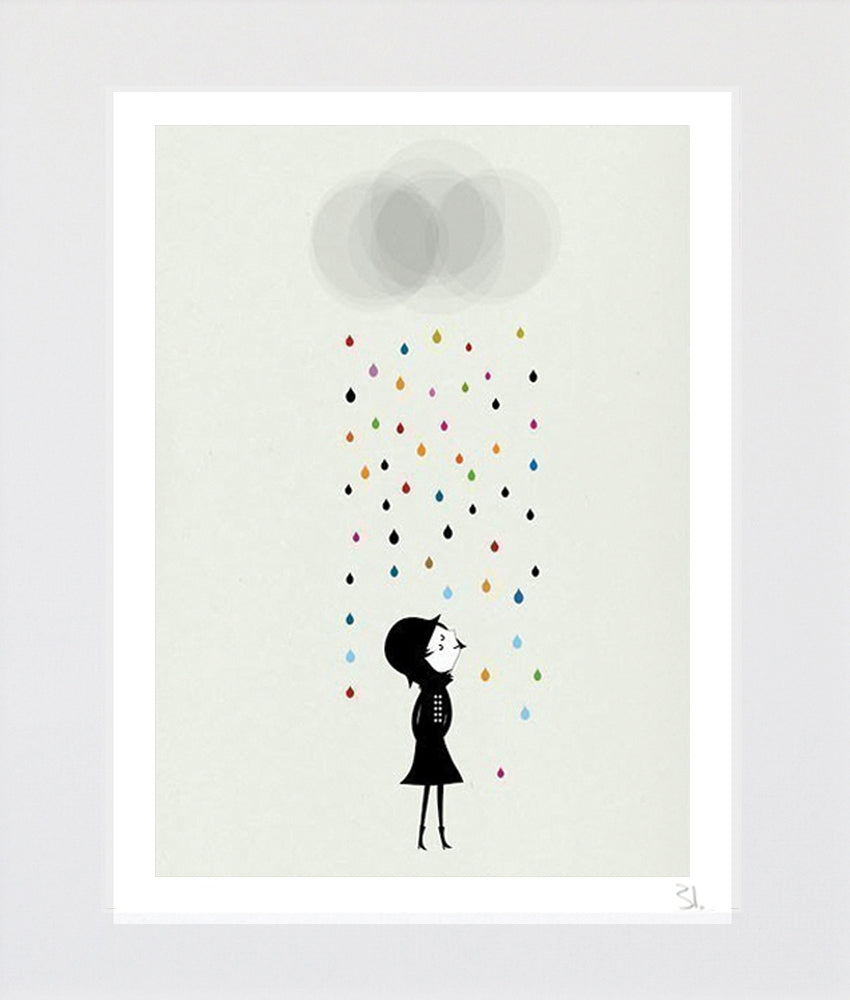 Mademoiselle Under the Rain Unframed