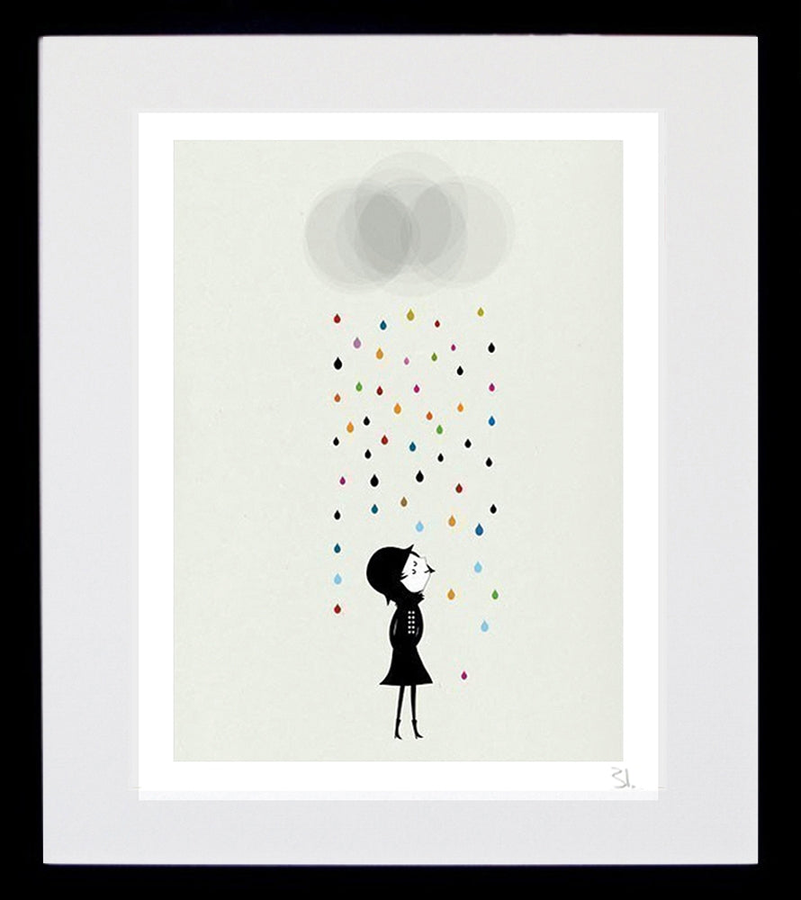 Mademoiselle Under the Rain Black Frame
