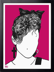 People - Madonna in Fuchsia Black frame
