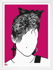 Music Icons - Madonna in Fuchsia Frame White