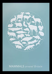 Animals - Mammals Around Britain (Norfolk Blue) Black frame