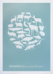 Nature - Mammals Around Britain in Blue Frame White
