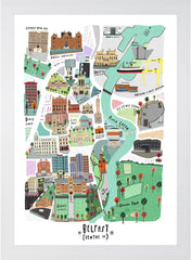 Places - Belfast Map - White Frame