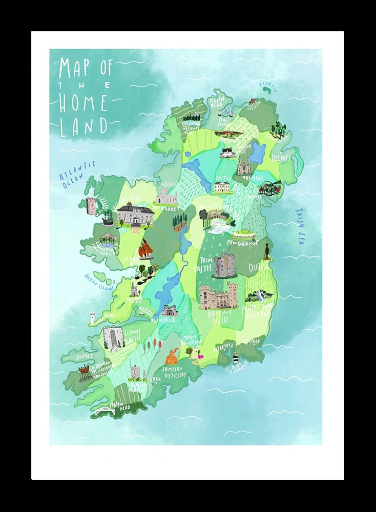 Places - Map of the Homeland - Black Frame