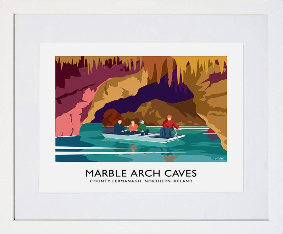 Co Fermanagh - Marble Arch Caves Frame White 40x30 With Mount