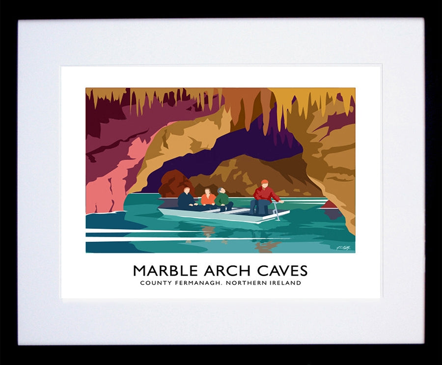 Co Fermanagh - Marble Arch Caves Frame Black 40x30 With Mount