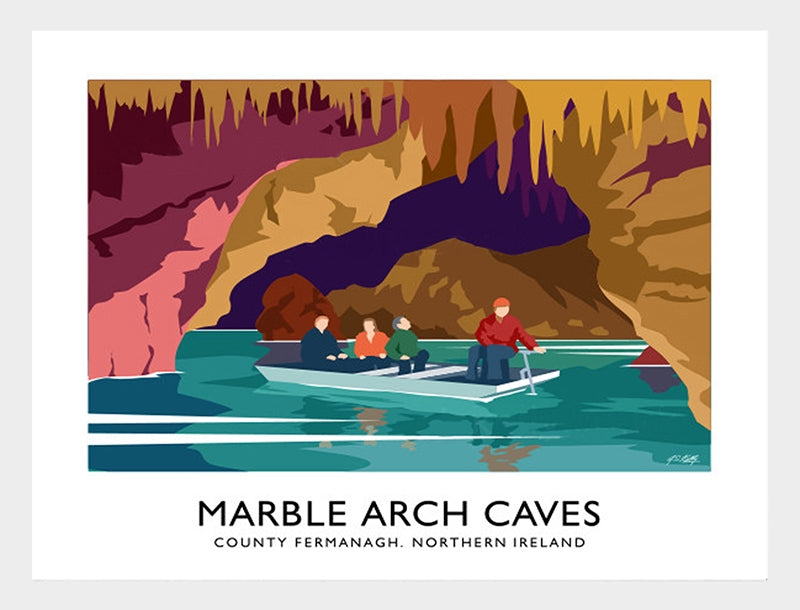 Co Fermanagh - Marble Arch Caves Frame White 40x30 No Mount