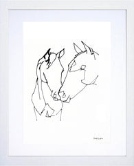 Animals Horse - Mare and Foal White Frame