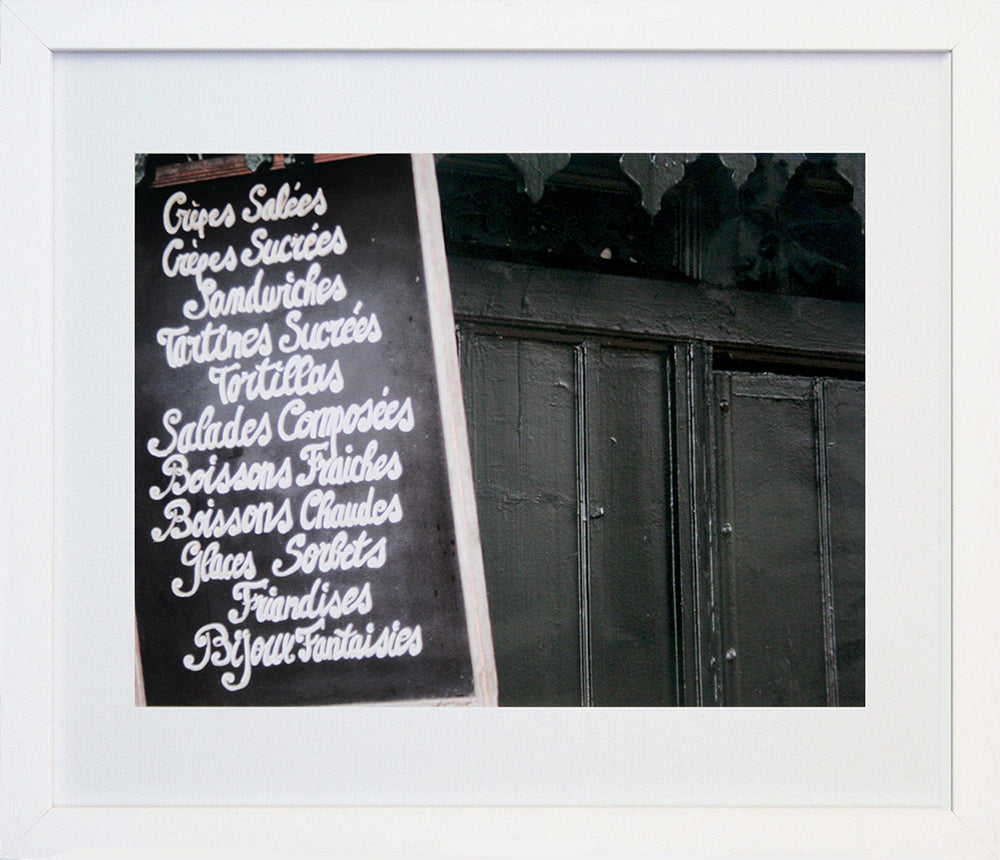 Paris In Black - Menu Board I Frame White