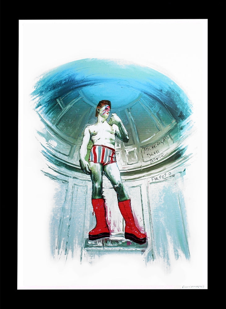 Michaelangelo's David Bowie - Flat Black Frame