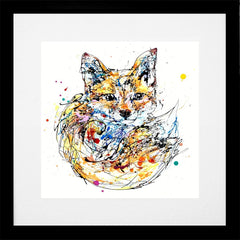 Print Open Edition Animals - Milkshake-30 x 30-Black Box Frame (With Mount)