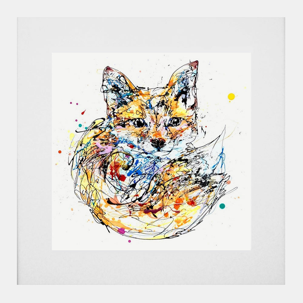 Print Open Edition Animals - Milkshake-30 x 30-White Box Frame (With Mount)