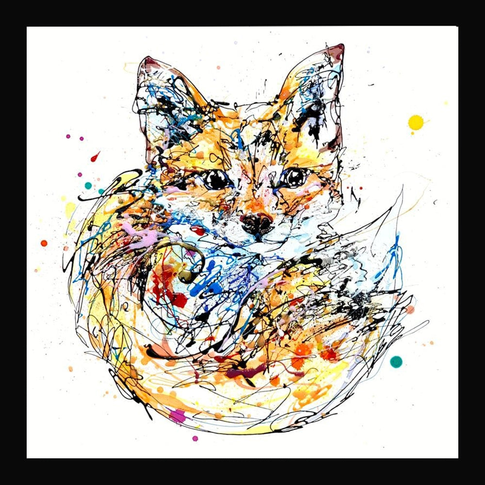 Print Open Edition Animals - Milkshake-30 x 30-Black Box Frame (No Mount)