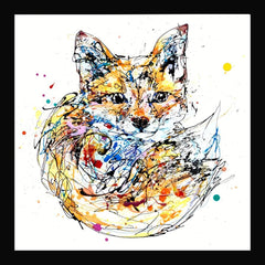 Print Open Edition Animals - Milkshake-30 x 30-Black Box Frame (No Mount)