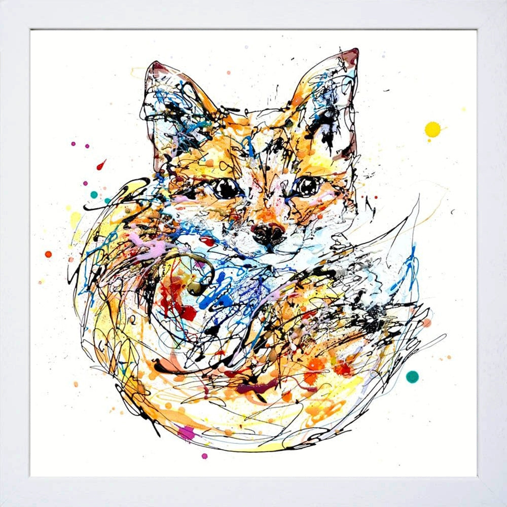 Print Open Edition Animals - Milkshake-30 x 30-White Box Frame (No Mount)