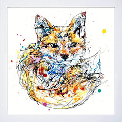Print Open Edition Animals - Milkshake-30 x 30-White Box Frame (No Mount)
