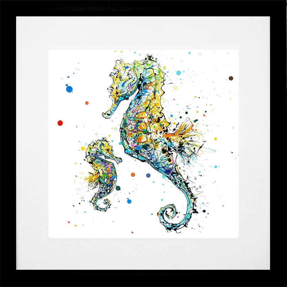 Print Open Edition Animals - Mini Me-30 x 30-Black Box Frame (With Mount)