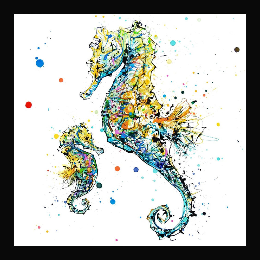 Print Open Edition Animals - Mini Me-30 x 30-Black Box Frame (No Mount)