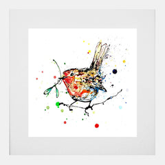 Print Open Edition Animals - Mistletoe-30 x 30-White Box Frame (With Mount)