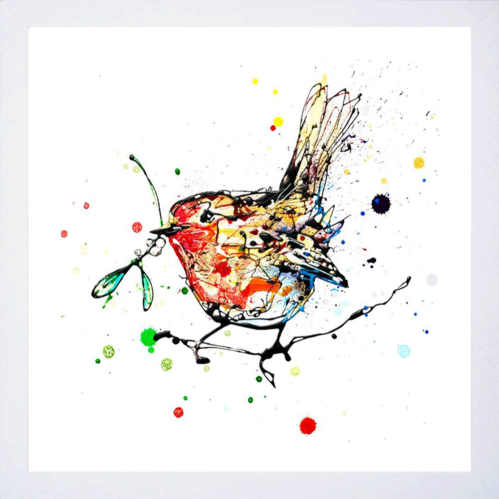 Print Open Edition Animals - Mistletoe-30 x 30-White Box Frame (No Mount)