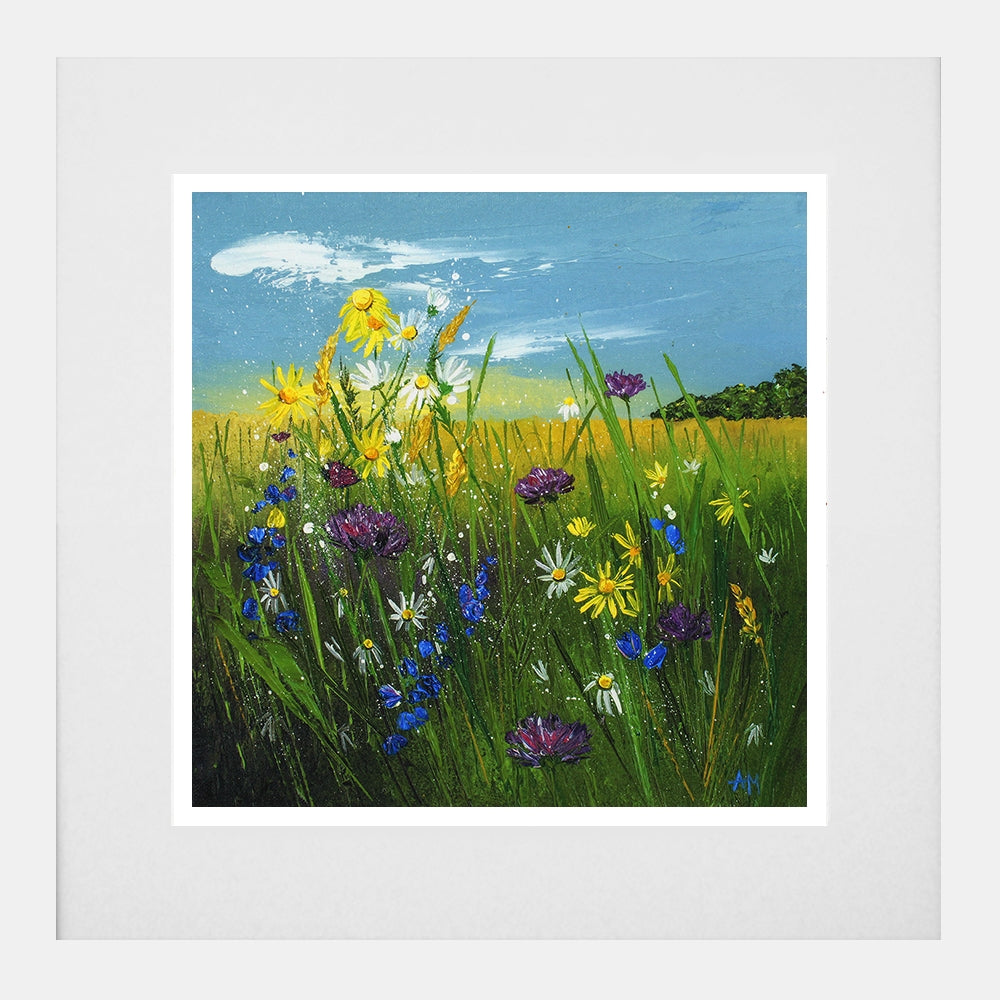 Original - Mixed Meadow 2-Available In One Size Only-White Box Frame (With Mount)