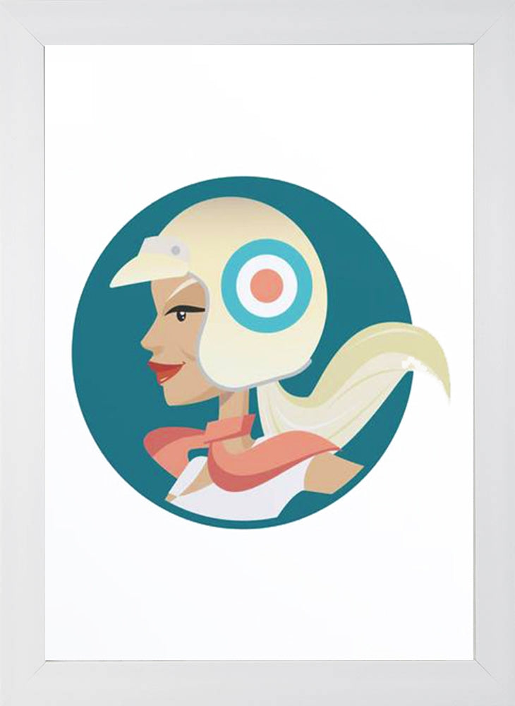 Mod Girl White Frame