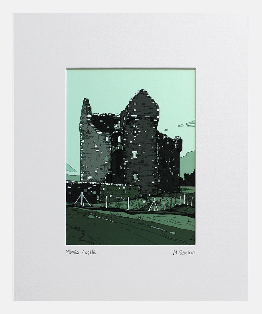 Monea Castle Small Flat White Frame