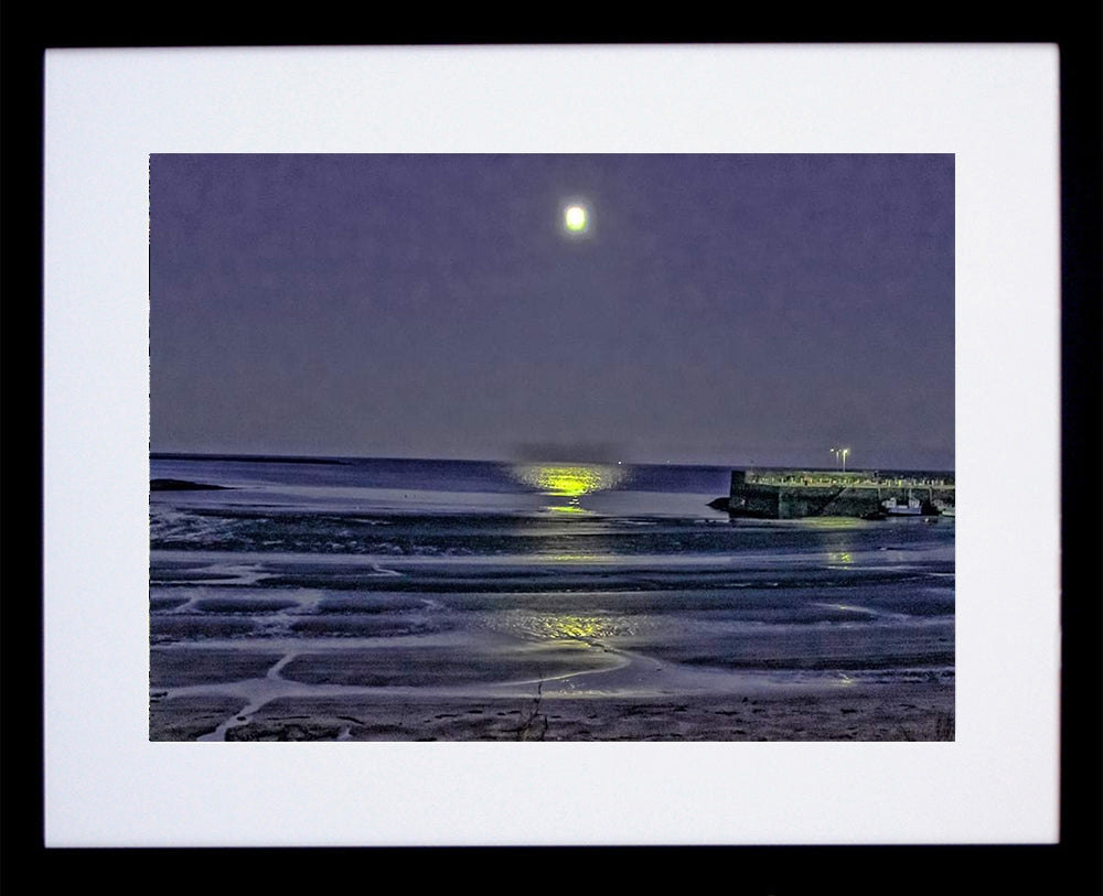 Moonlight At Ballywalter Black Frame