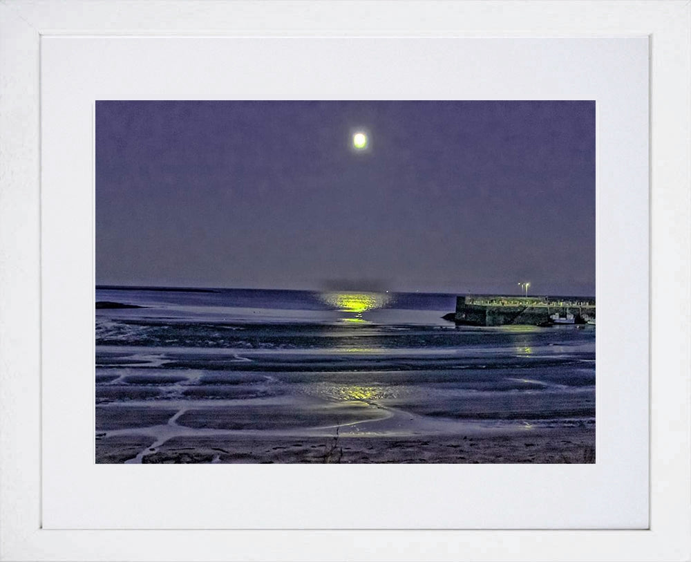 Moonlight At Ballywalter White Frame