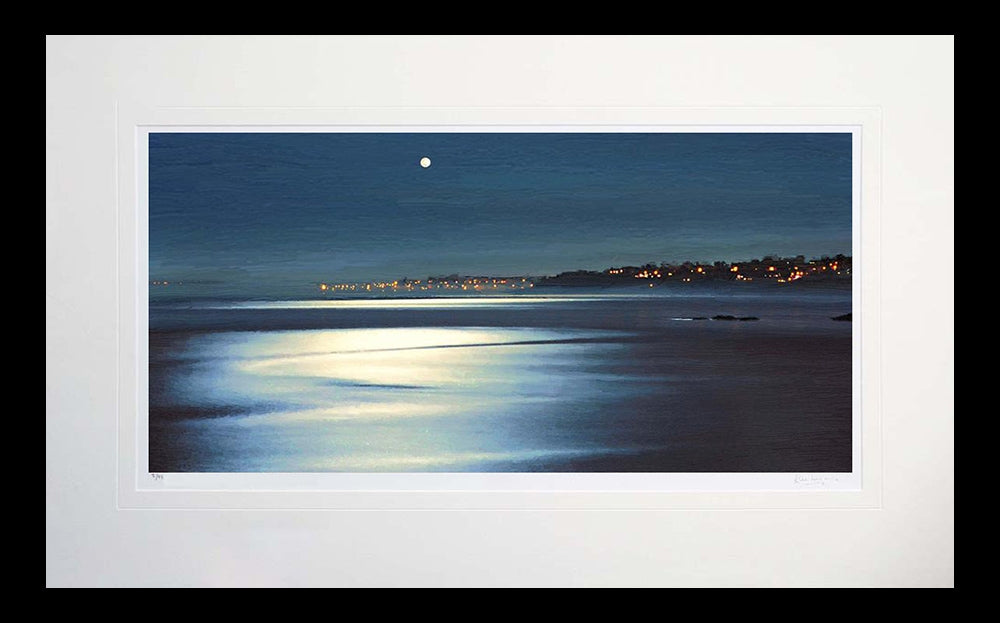 Co Down - Moonlight Bay Bangor from Helen's Bay Flat Black Frame