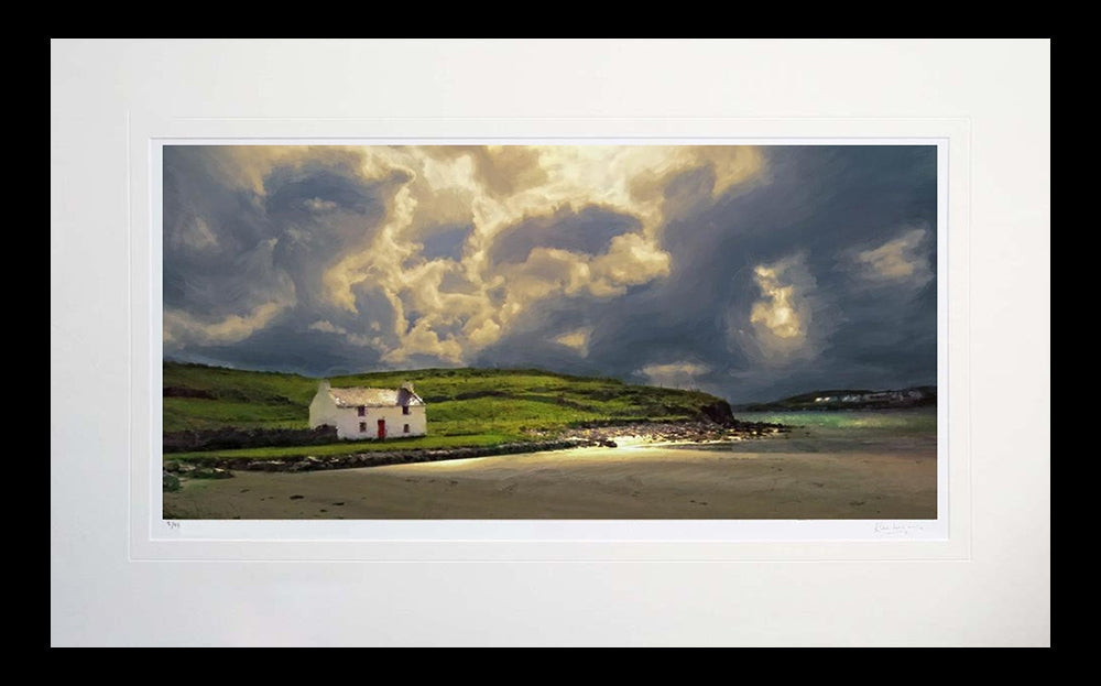 Co Donegal - Moonlight on Tra Beag Strand Flat Black Frame 71X45