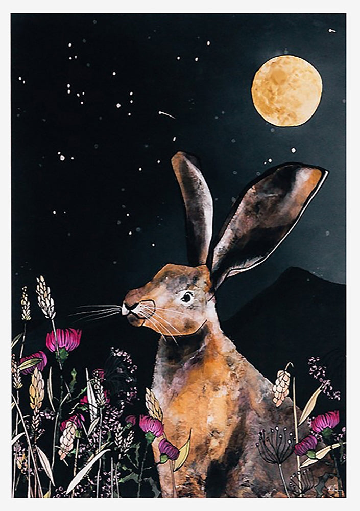 Moonlit Hare-33 x 55.5-Unframed