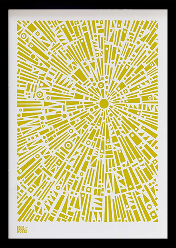 Pattern - Morning Light in Yellow Black frame