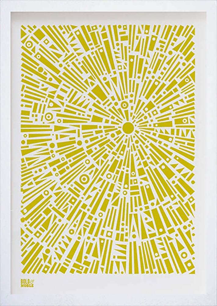 Pattern - Morning Light in Yellow Frame White