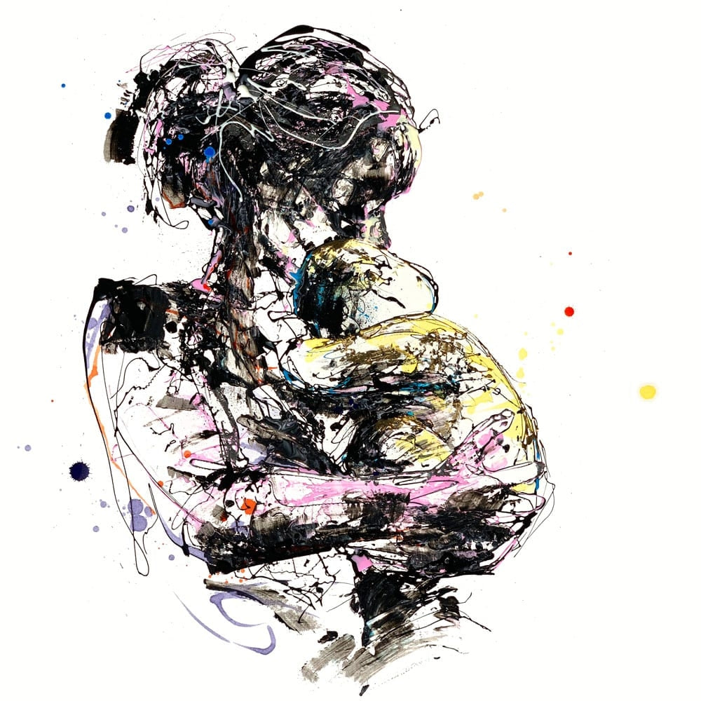 Print Open Edition Figurative - Mother And Child-30 x 30-Unframed