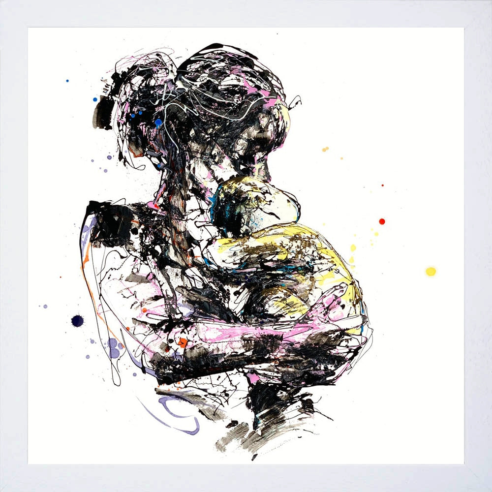 Print Open Edition Figurative - Mother And Child-30 x 30-White Box Frame (No Mount)
