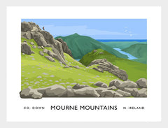 Co Down - Mournes Slieve Bernagh Frame White 70x50