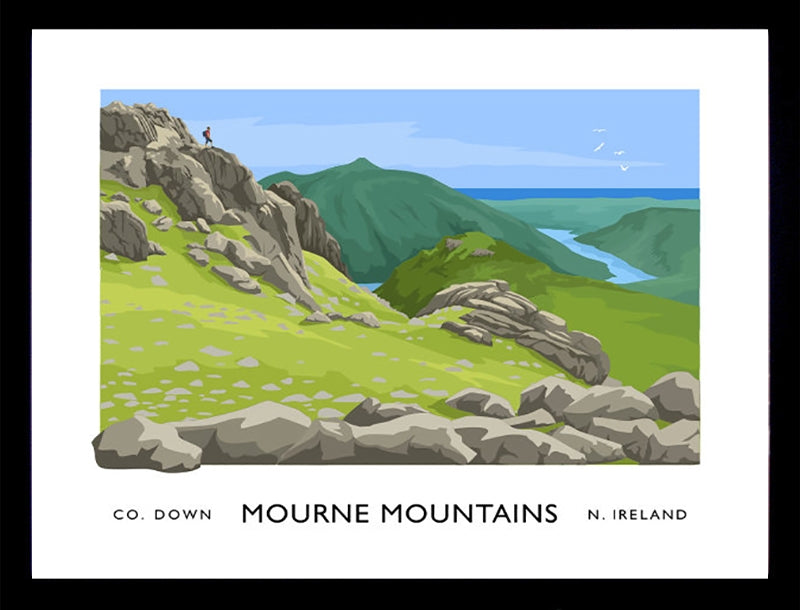 Co Down - Mournes Slieve Bernagh Frame Black 70x50