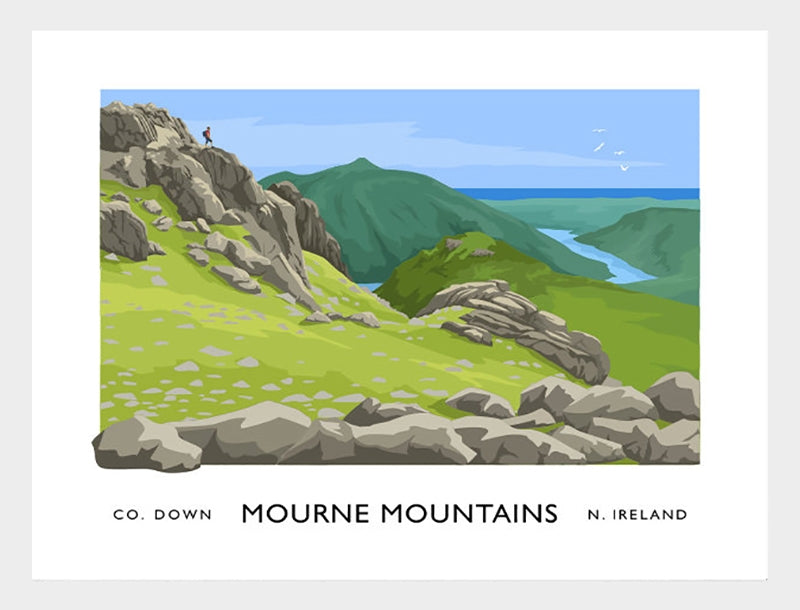Co Down - Mournes Slieve Bernagh Frame White 40x30 No Mount