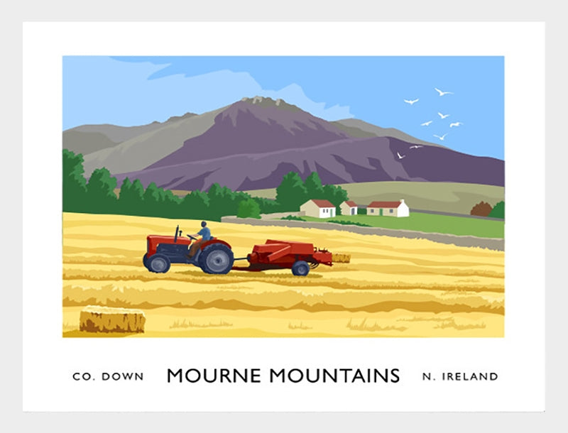 Co Down - Mournes Hay Frame White 40x30 No Mount